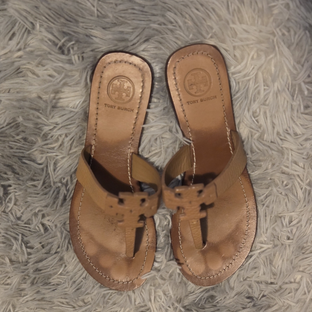 Tory Burch Brown Leather Sandals